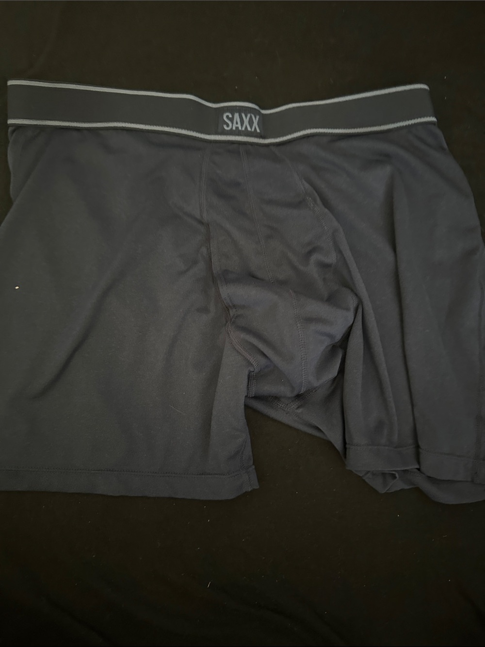 Saxx Men's Navy Boxer Briefs with Gray Waistband